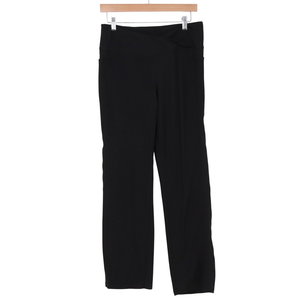 Jockey Pants Womens L JL0899 Activewear Black Crossover Waist Pocket Excellent